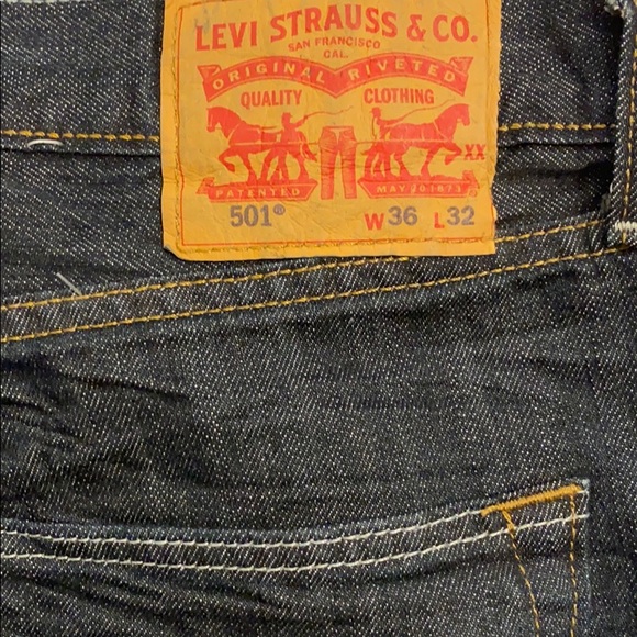 Levi’s 501 Button Fly Jeans 36/32. Straight Leg - Picture 5 of 8